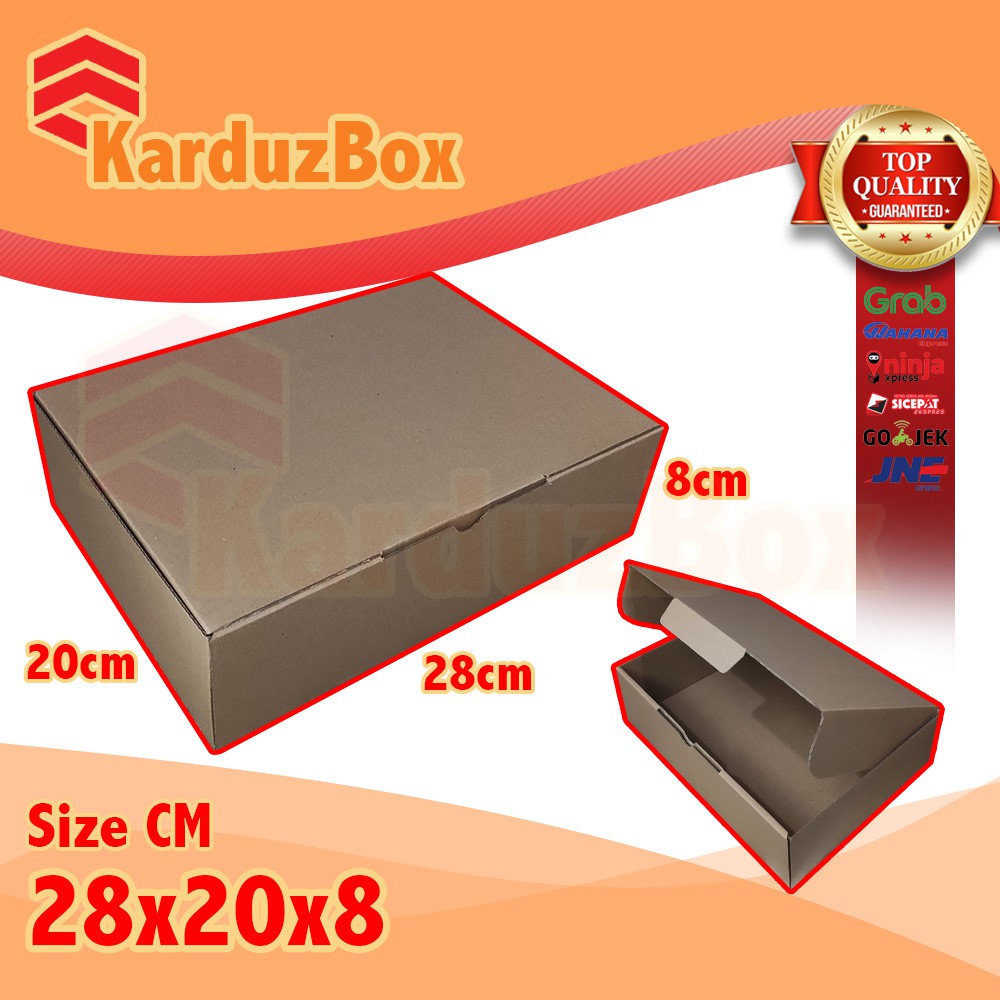 

28x20x8 kotak Kardus Packing Box Pizza, box hampers, box kado, kardus diecut polos