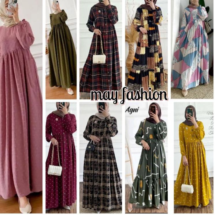 PGL.27Jn22ᴶ | BURBERRY DRESS ASTRID KOTAK SEKAT MAXY GAMIS JUMBO BUSUI  NURSING WEAR RAYON VISKOS DA