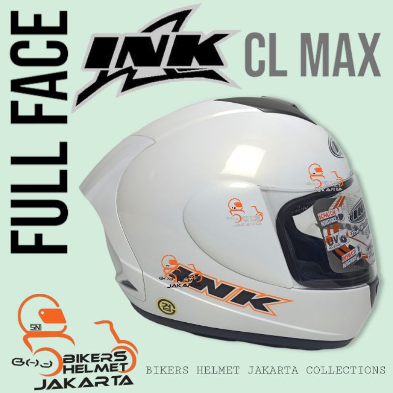 INK HELM CL MAX SOLID WHITE FULL FACE