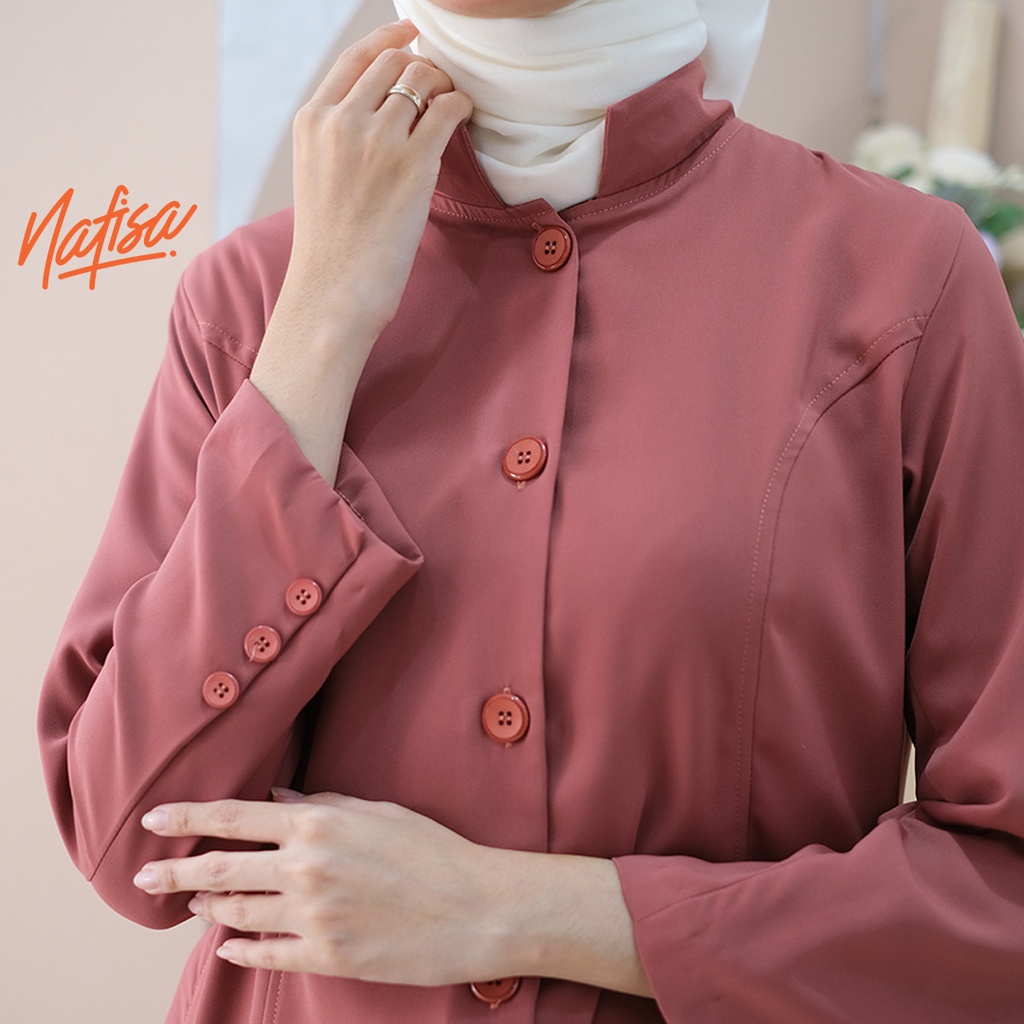 Tunik Panjang Wanita Nafisa AMASYA Outer Muslimah Premium Blouse Tunik Polos