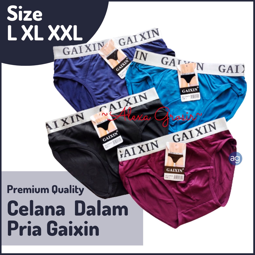 3 Pcs Sempak Celana Dalam Pria Dewasa Premium Gaixin Size L XL XXL