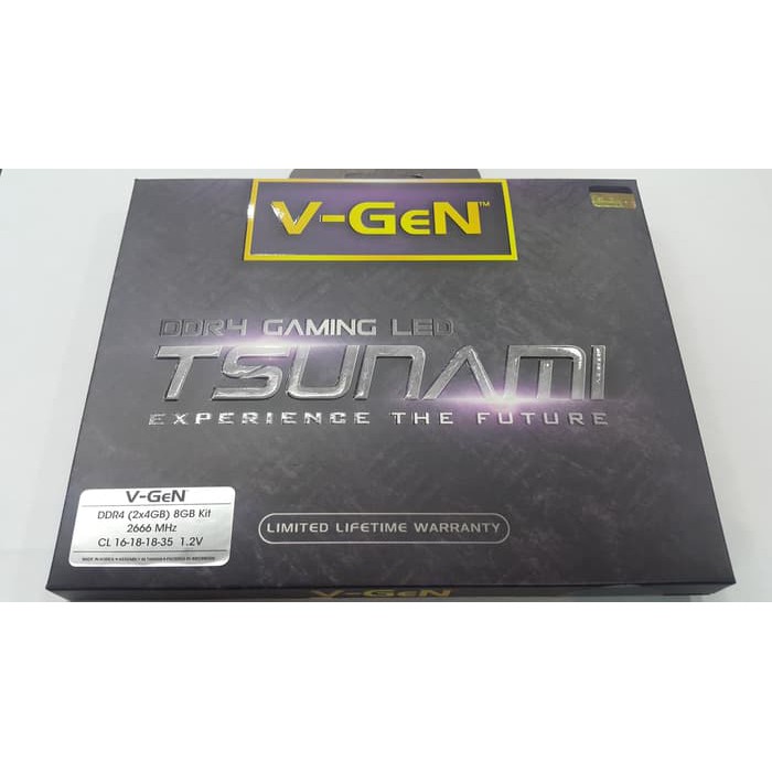 RAM DDR4 V-GeN TSUNAMI 8GB 2666MHz CL16 (2X4GB) LED-RAM GAMING OC VGEN
