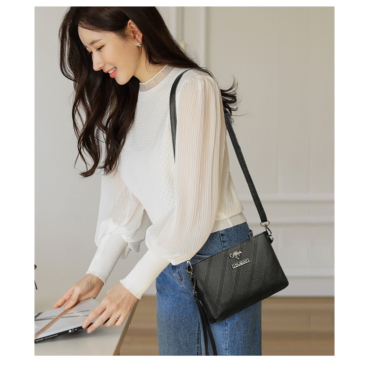 Tas Selempang Wanita Shoulder Bag Fashion Korea Style Tas Bahu Kasual Cewek Sling Bag PU Satu7an T284