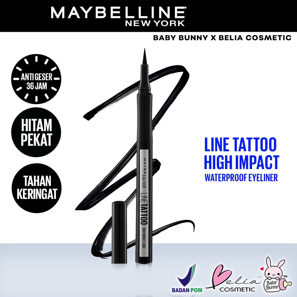 ❤ BELIA ❤ MAYBELLINE Eyeliner Tattoo High Impact | Eye Liner Spidol Hitam Pekat Tahan Lama