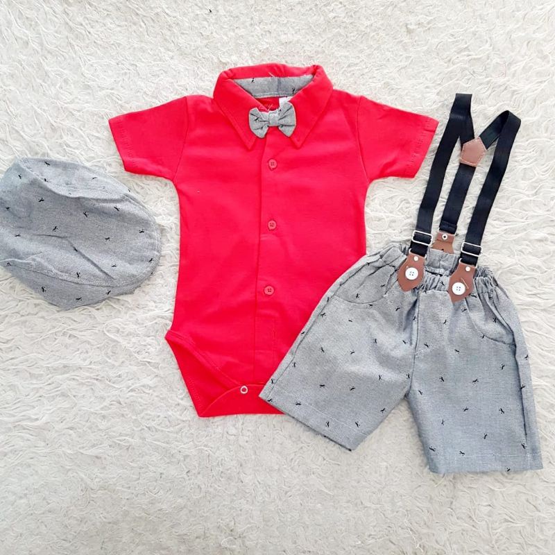 baju Bayi Boy suspender set