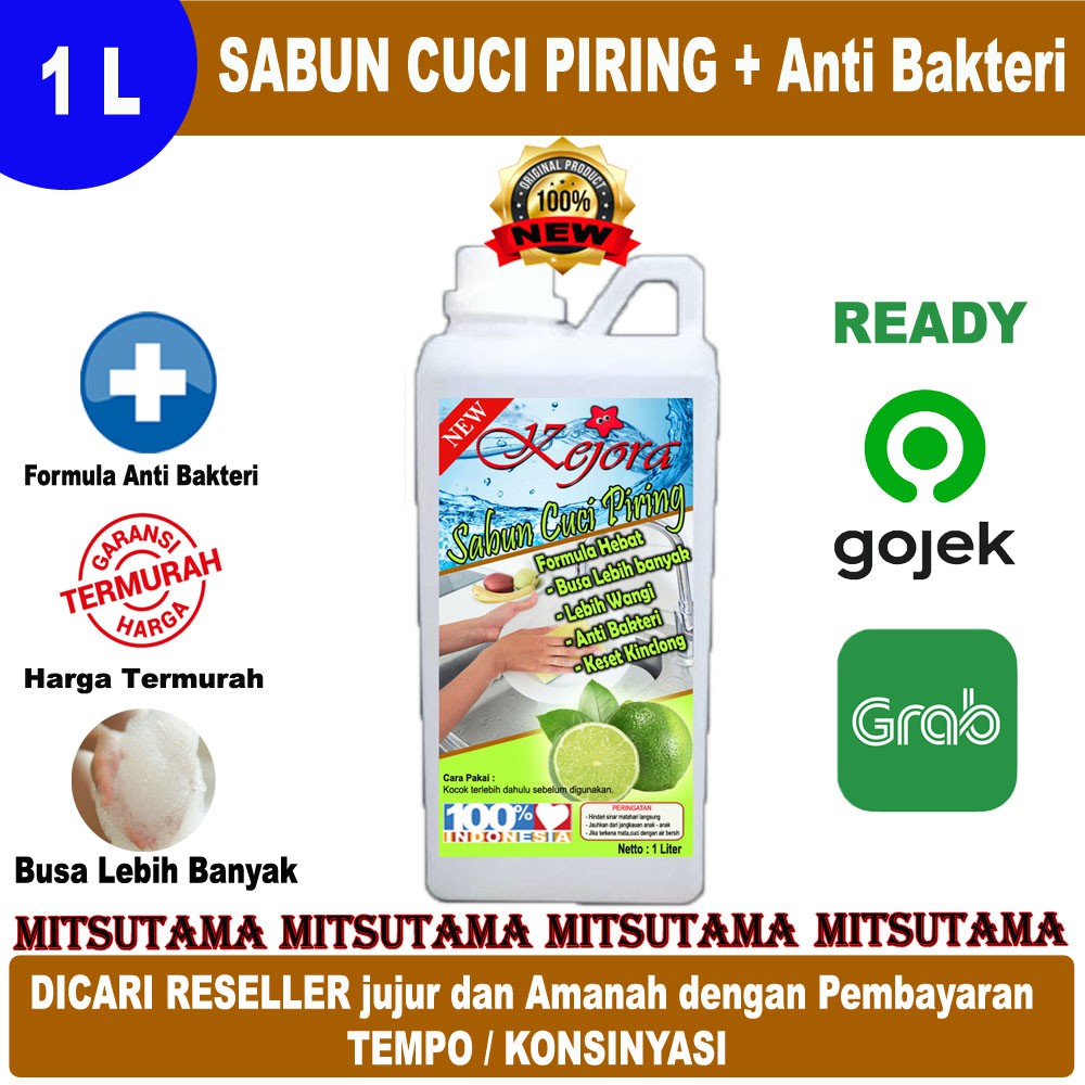 Sabun Cuci Piring KEJORA 1000ml / 1 Liter KENTAL Busa BANYAK + Anti Bakteri + Keset + kinclong