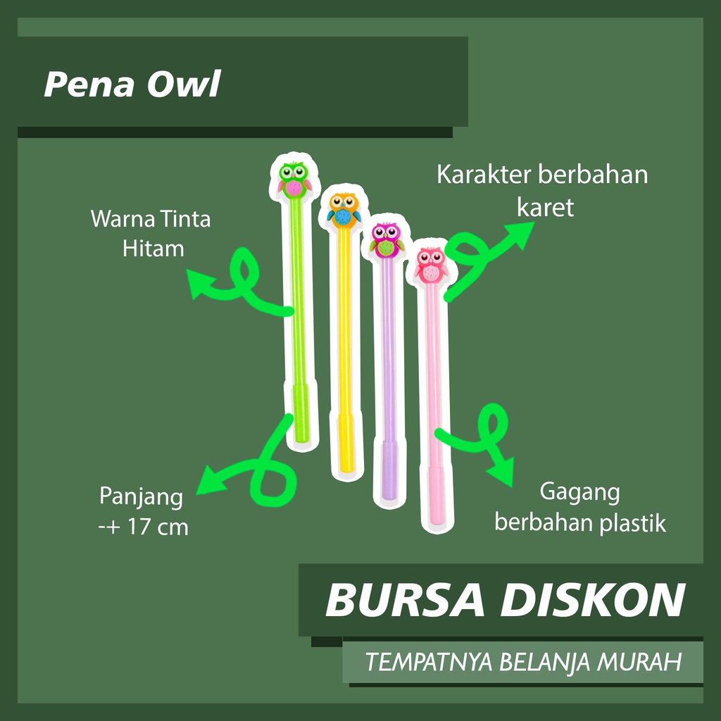 

Selusin Pena Owl Burung Hantu REAL PICT 1 Lusin Lusinan Pulpen Bolpen Pen Ballpoin karakter Grosir