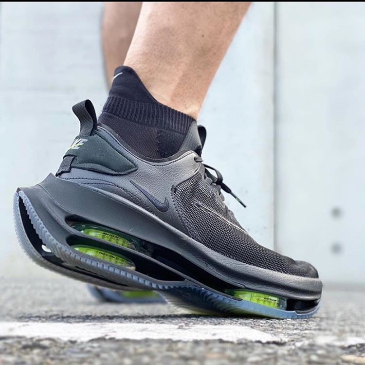 Sepatu Nike Zoom Double Stacked Black Volt Premium Original