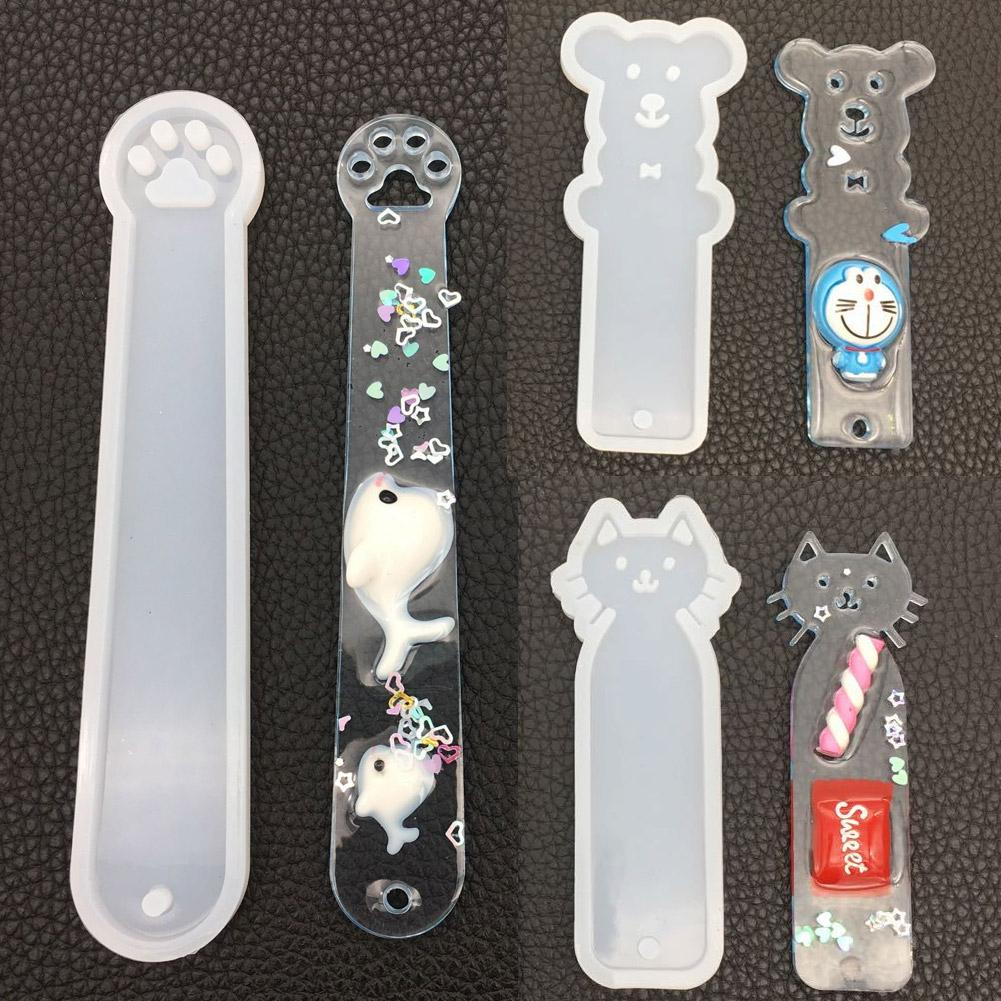 

6 Pcs Silicone Cetakan Bookmark, DIY Bookmark Casting Cetakan Membuat Epoxy Resin Perhiasan