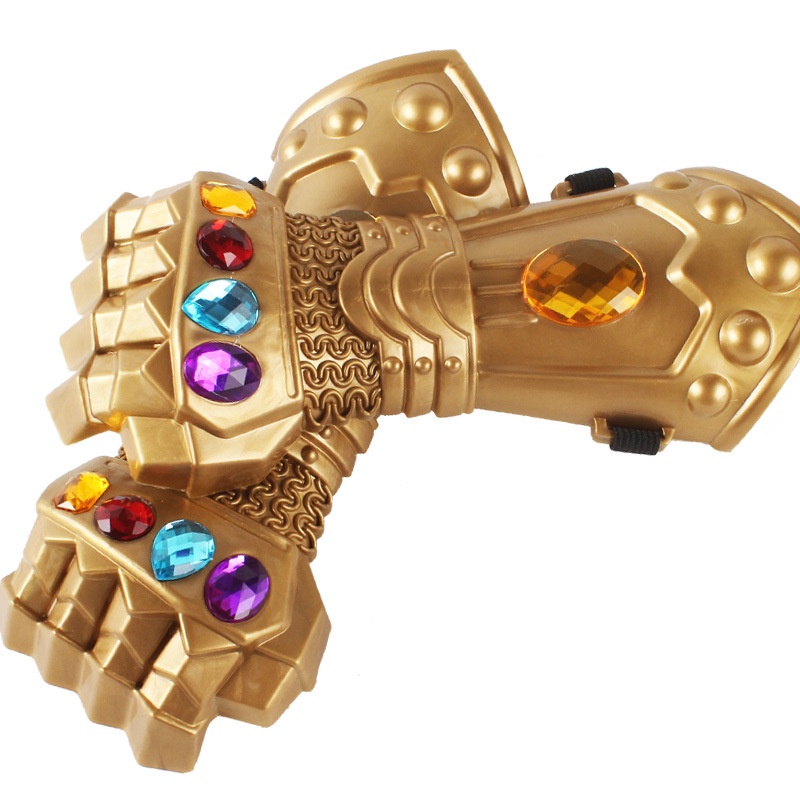 Topeng Cosplay Marvel Thanos Bahan PVC Dengan Lampu LED Untuk Pesta Halloween