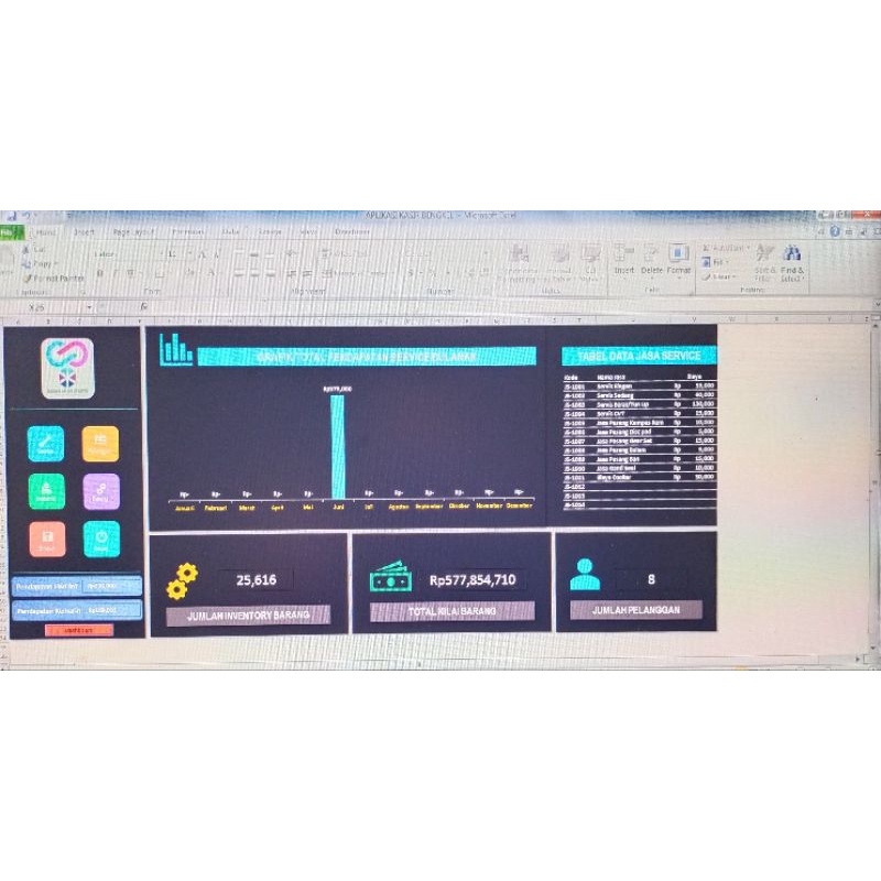 Aplikasi Bengkel Motor ExcelVba