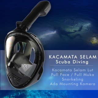 Kacamata Selam Laut Dewasa Full Face Scuba Diving Snorkeling GoPro Xiaomi YE047