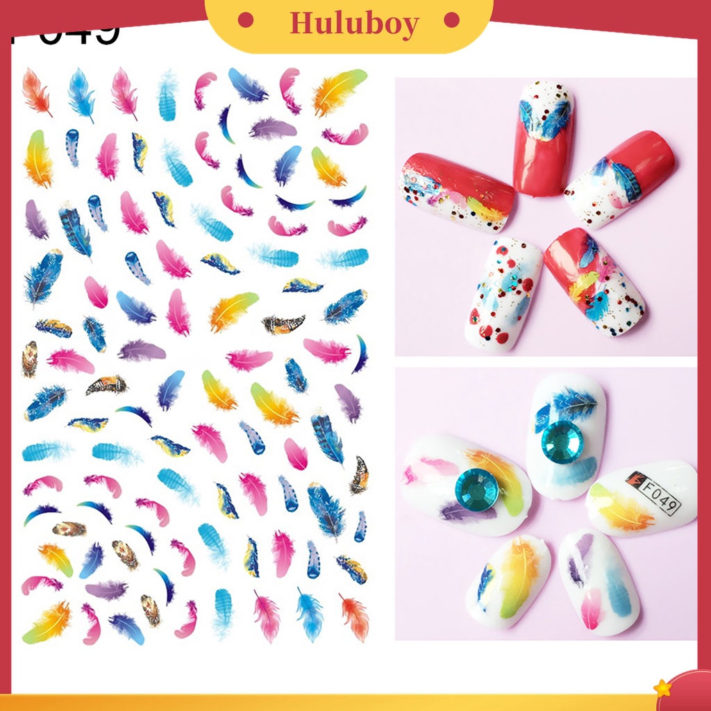 Huluboy Huluboy♡ Stiker Kertas Motif Bulu Dream Catcher Untuk Dekorasi Nail Art