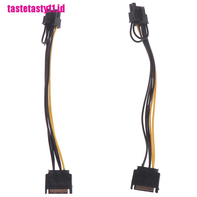 Kabel Power 15pin SATA Male to 8pin (6 + 2) PCI-E 20cm Untuk Grafis