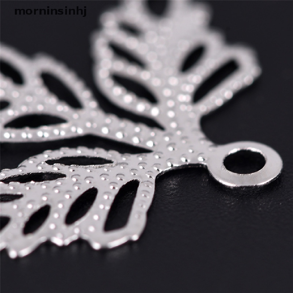 100pcs Daun Mornin Filigree Bahan Metal Untuk Diy Perhiasan