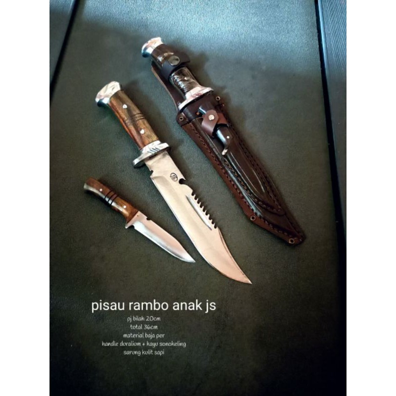 pisau rambo pisau bowie set kecil dan besar