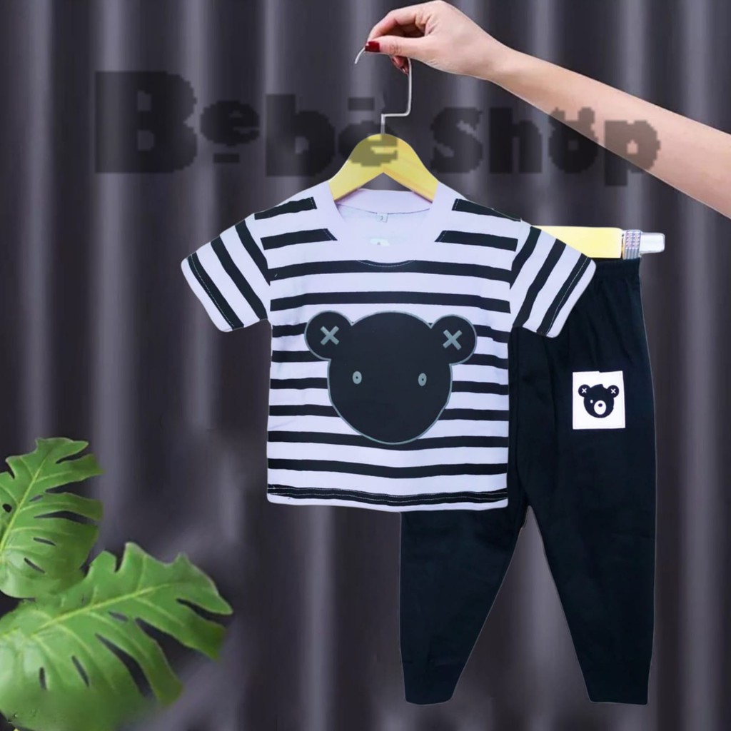 Setelan Baju Anak Karakter beruang bear celana joger Usia 0 Sampai 7 Tahun