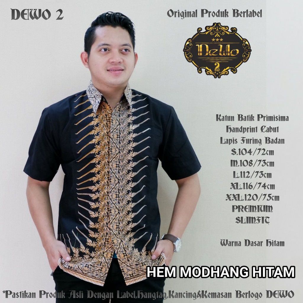 MODHANG HITAM DEWO BATIKSOLOAMANAH KEMEJA BAJU BATIK PRIA SOLO LENGAN PENDEK PANJANG LAPIS FURING ATASAN BATIK PREMIUM MODERN KATUN HALUS INDRIYAWAN ADYATAMA SOGAN GENDEWA  ARJUNOSOSRO WISANGGENI  RYUNAGA ABIYASA BIMASENO ELANG EMAS BRATA SALAMPAT HEMKO