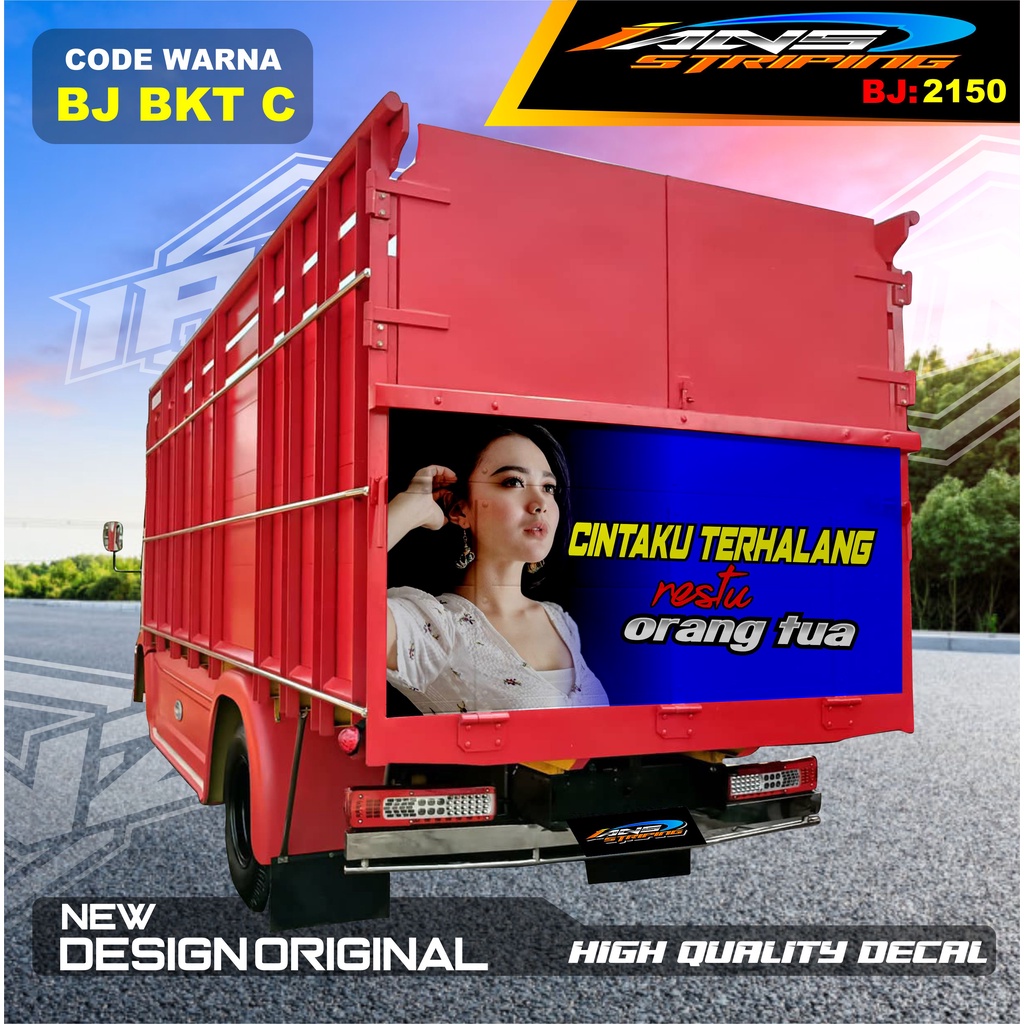 DECAL STIKER PINTU BELAKANG TRUK GIGA / STICKER VARIASI BAK BELAKANG DAMTRUK,TRONTON / STIKER MOBIL