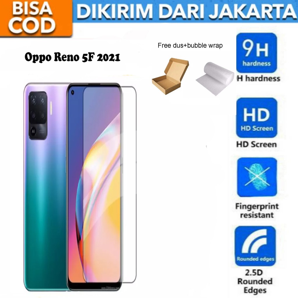 Tempered Glass Oppo Reno 5F Screen Protector Anti Gores