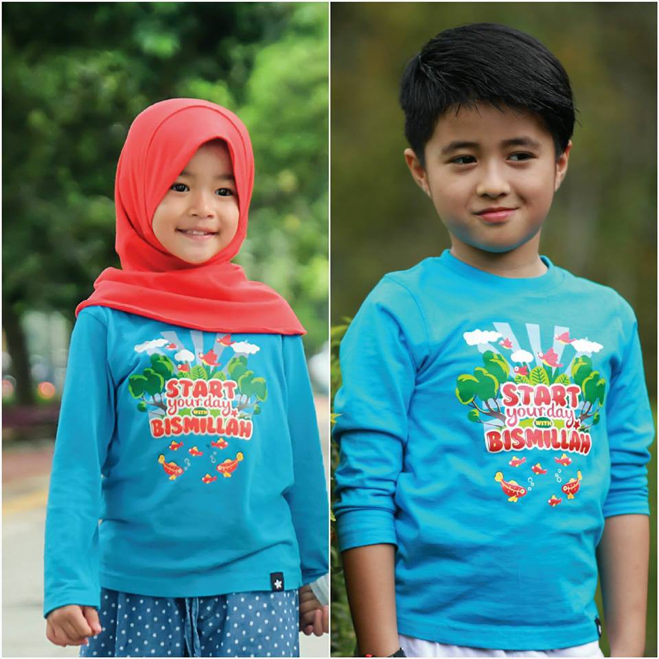 Kaos Anak Afrakids AF178 &quot;Start Your Day with Bismillah&quot; Lengan Panjang