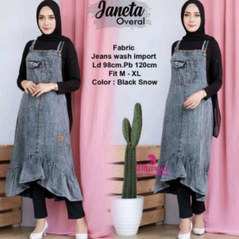 Over all dress overall denim ori wash jeans fit to XL