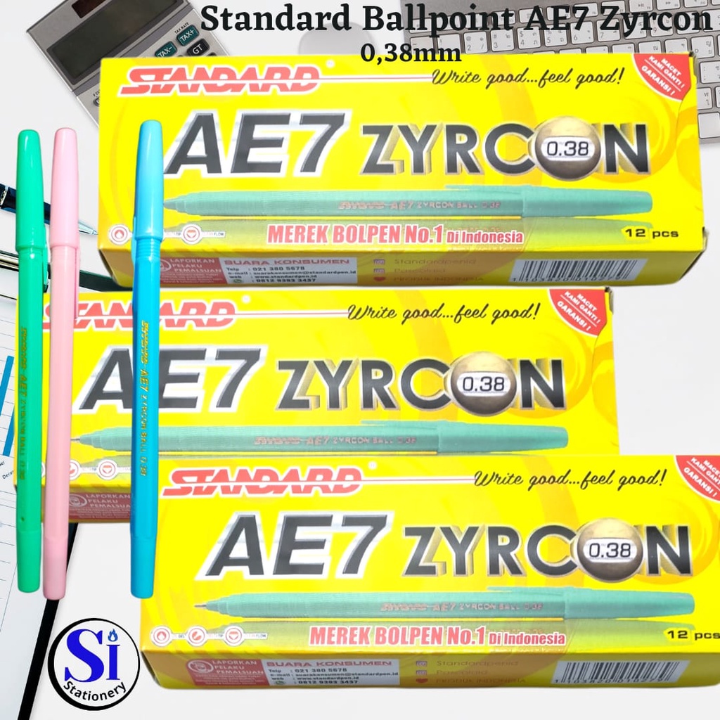 

Pulpen Standard AE7 Zyrcon 0.38 MicroTip Asli/Standard Pen AE7 Zyrcon 0.38 Original
