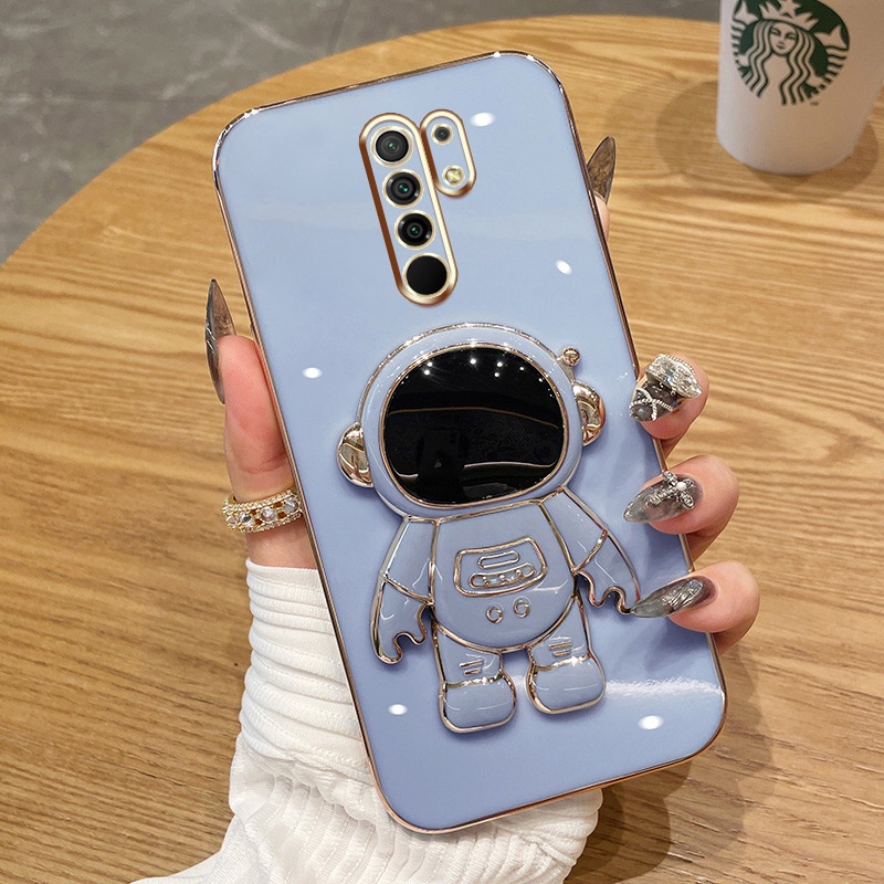 Casing Ponsel Untuk Xiaomi Redmi Note8 2021 Note 8 Pro Note 7 Pro Warna Permen Astronot Stand Deluxe Camera Case