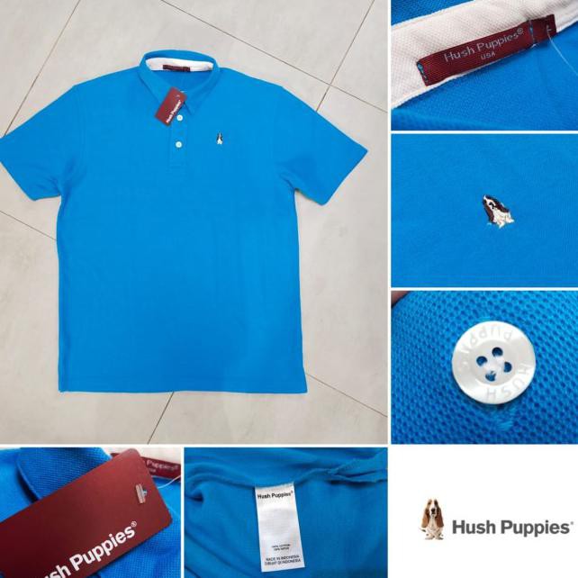 ~POLO COWO, HUSH PUPPIES BASIC POLO SHIRT ORIGINAL - OCEAN BLUE KAOS KERAH - M STOK TERBATAS