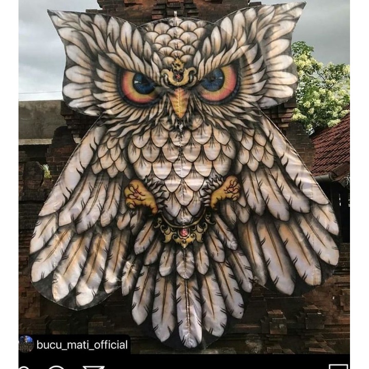 Putih polos mini print layang layang celepuk bali