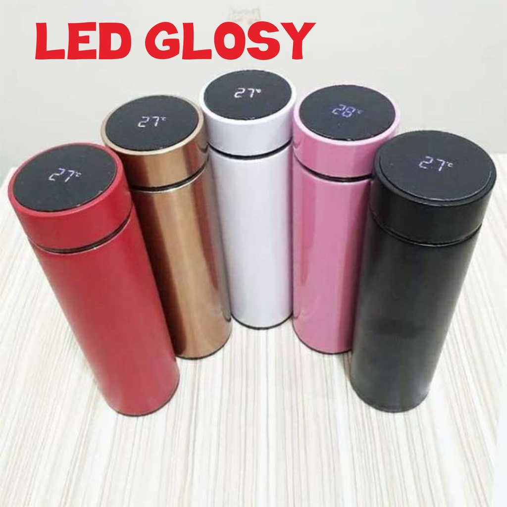 Kado Hadiah Tumbler LED GLOSY Custom Desain Print Poto 500ml Termos