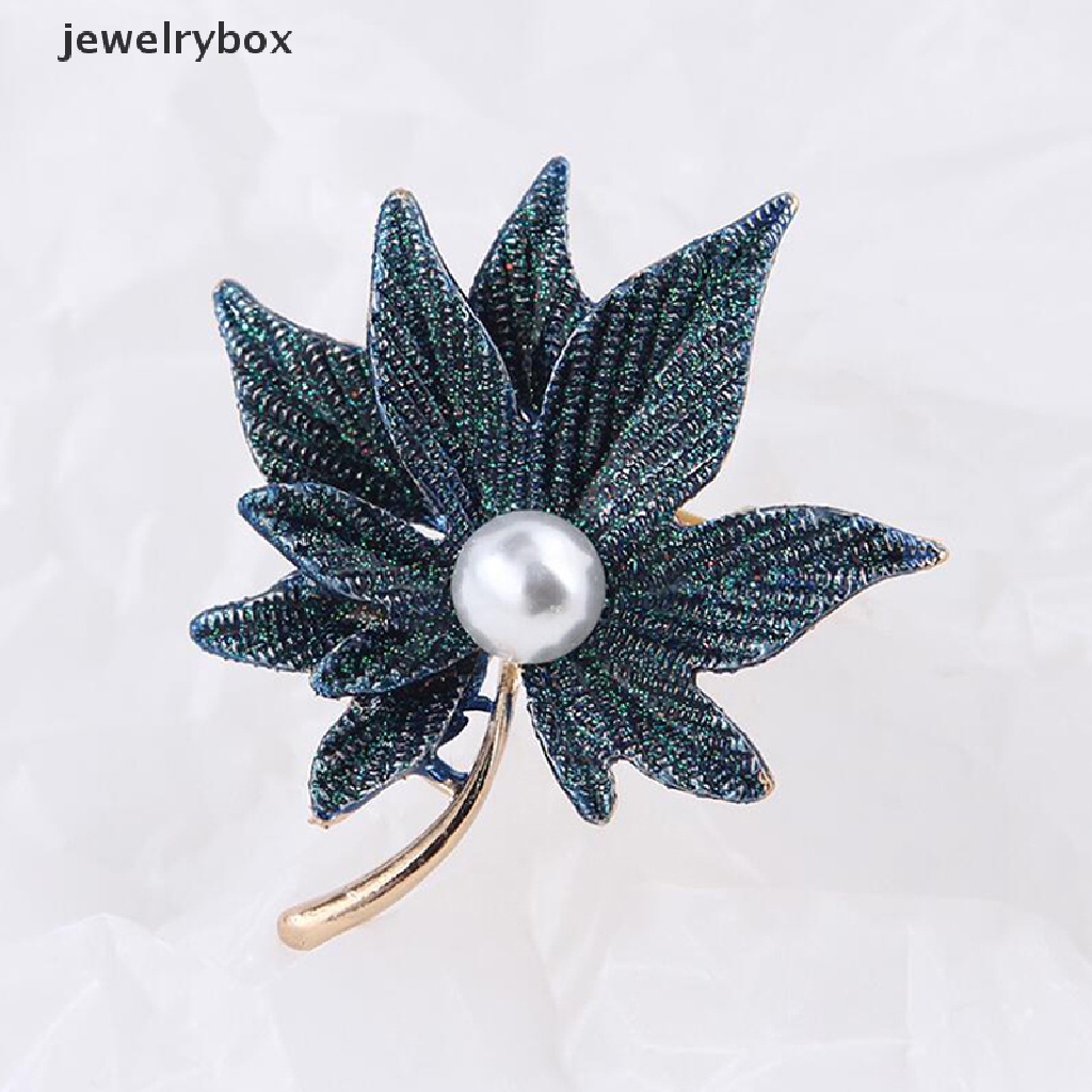 [jewelrybox] Mode Double-layer Maple Leaves Bros Syal Mutiara Topi Pin Statement Jewelry Boutique