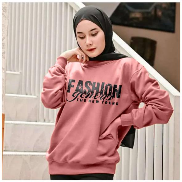 Kaos Lengan Panjang FASHION GENIUS / Kaos Sweatshirt / Atasan Wanita / Atasan Wanita Lengan Panjang