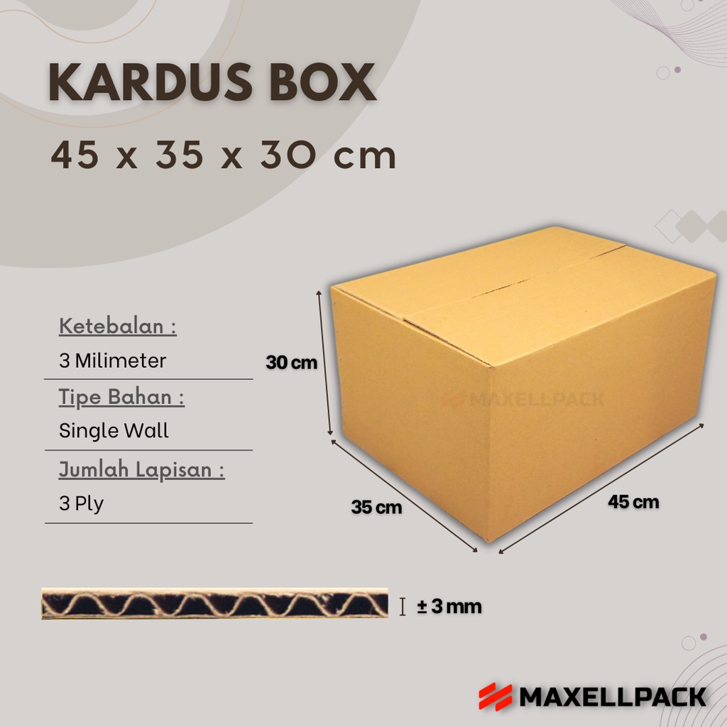 

Kardus Karton Box Besar 45x35x30 CM Kotak Dus Packing Packaging Pindahan Tebal Polos