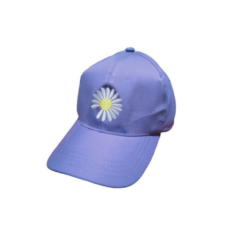 Topi Baseball Motif Bunga Daisy Kecil Gaya Hip Hop Untuk Wanita / Topi-4
