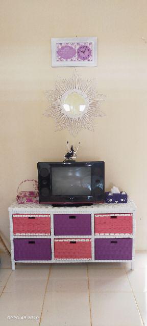 Hiasan Jam Dinding Wooden Poster Kaligrafi Ayat Kursi Shabby Ungu Frame Ukir Uk 20x40