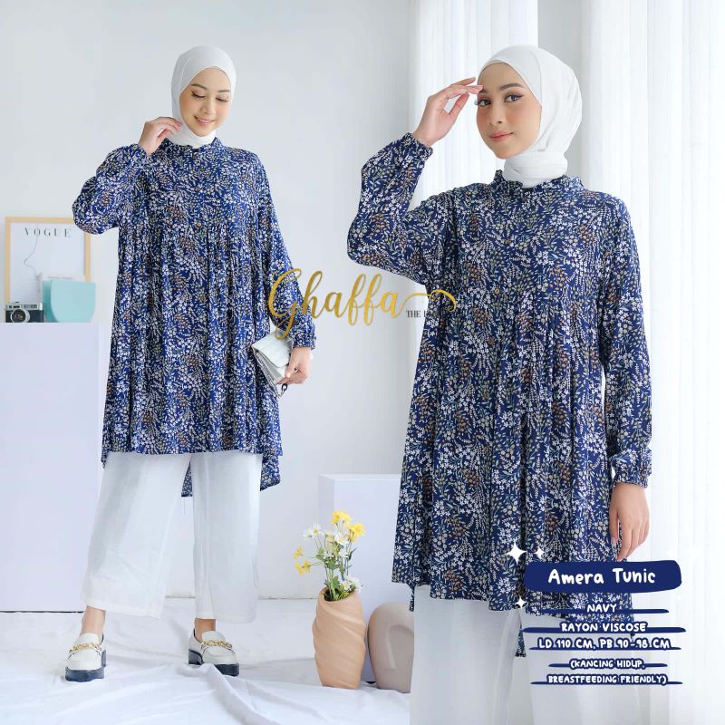 AMERA TUNIK BY GHAFFA THE LABEL (TUNIK MOTIF) Tunik muslimah modern rekomended