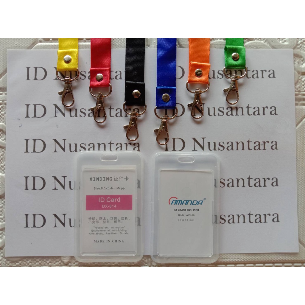 

Paket Tali 2cm Polos/No Stofer + Casing ID Card Tutup Plastik