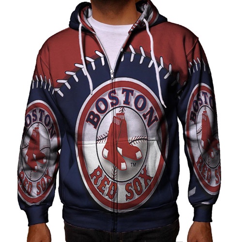 JAKET Hoodie Boston Red Sox Hoodie RITSLETING FULLPRINT Zipper Hoodie Bahan Polyester Jersey