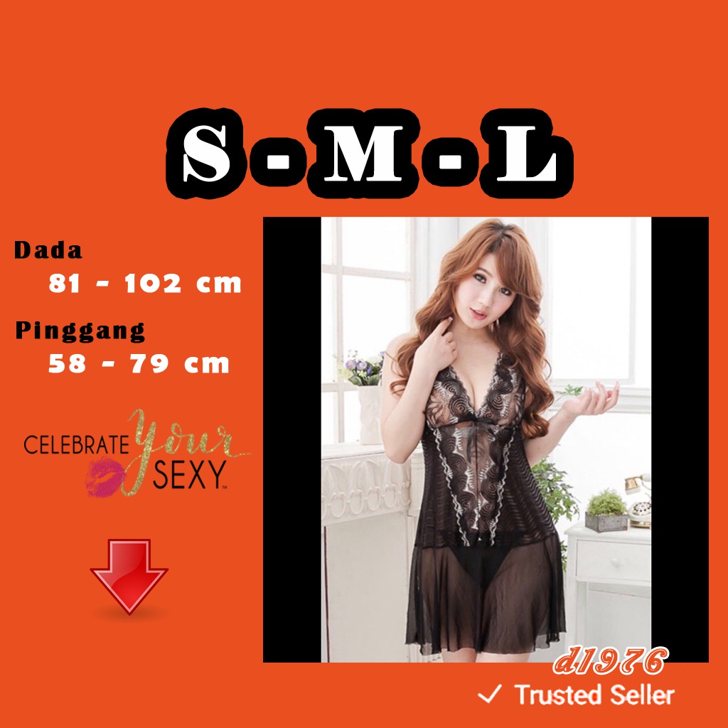d1976 Best Buy Lingerie Import Sexy All Size S M L Lingeri Seksi Baju Tidur Nightdress Wanita A1045