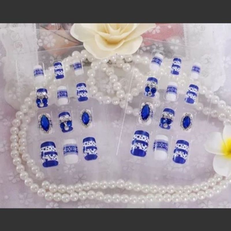 Kuku Palsu 3D/ Nail Art/ untuk Pengantin/isi 24pcs Fake Nails for Bride