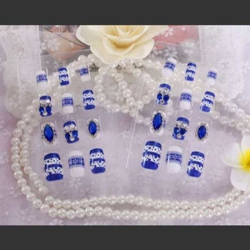 Kuku Palsu 3D/ Nail Art/ untuk Pengantin/isi 24pcs Fake Nails for Bride