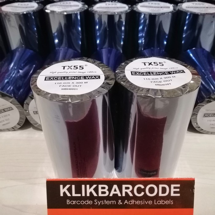 

PROMO RIBBON BARCODE SONY EXCELLENT WAX TX55 110 MM X 300 METER ( FACE/O )
