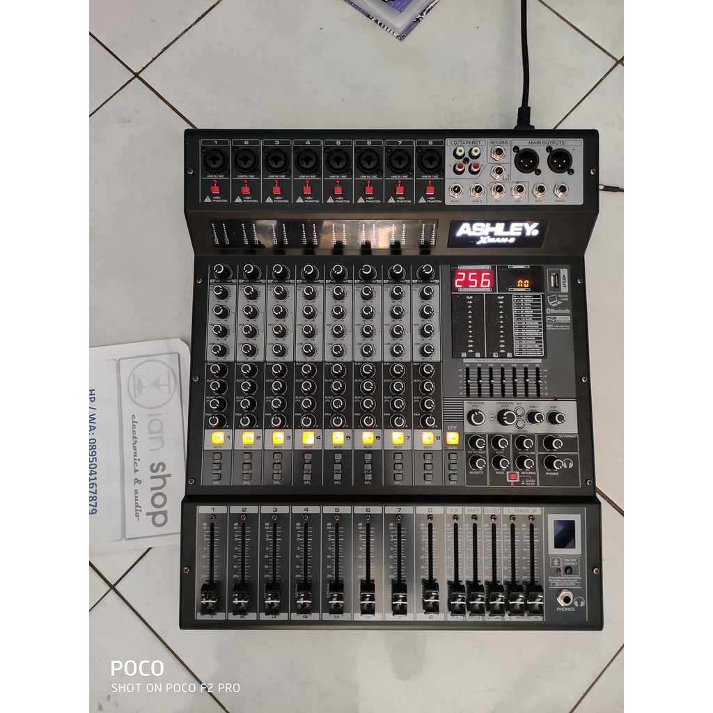Mixer Audio Ashley XMan-8 8 Channel Efek 256 3 AUX 2 Grup USB BT