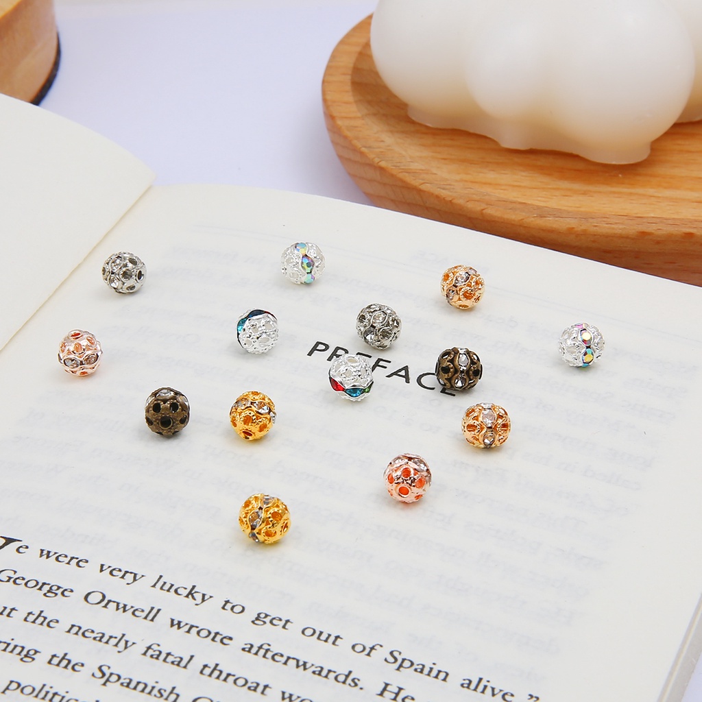 20 pcs Bayberry Bola Kristal Berlian Bola DIY Buatan Tangan Kalung Gelang Manik Terpisah Bola Berlian DIY Perhiasan Aksesoris