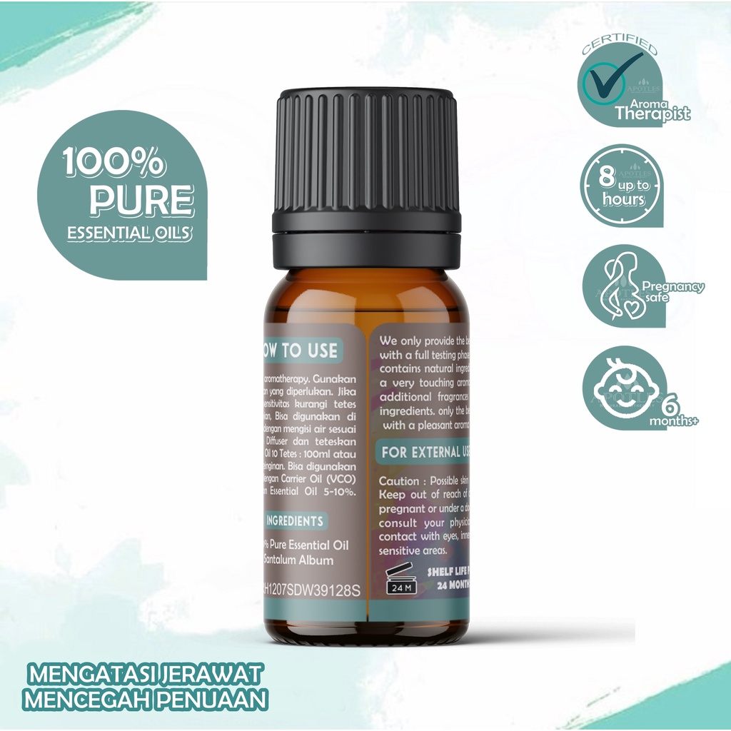 Sandalwood Essential Oil - Minyak Aromaterapi Kayu Cendana Sandalwood Pure Essential Oil 10ml