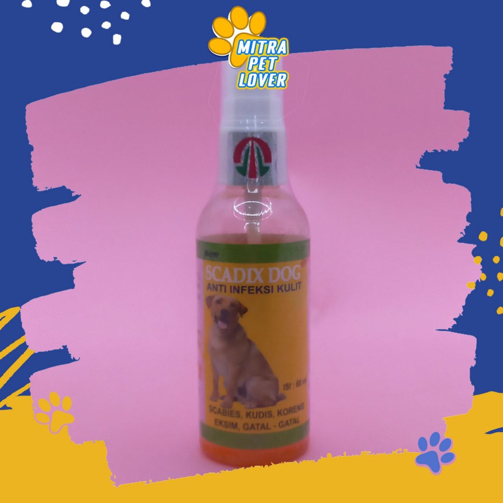 OBAT ANTI INFEKSI ANJING - SCADIX DOG SPRAY 60ML - ANTI SCABIES  KUDIS KURAP KORENG BOROK SAKIT KULIT GATAL DEMODEX ASU DOGGIE PUPPY  - MURAH GARANSI KUALITAS ASLI ORIGINAL- PET ANIMAL VETERINARY TAMASINDO VITAMIN HEWAN BINATANG PELIHARAAN MITRAPETLOVER