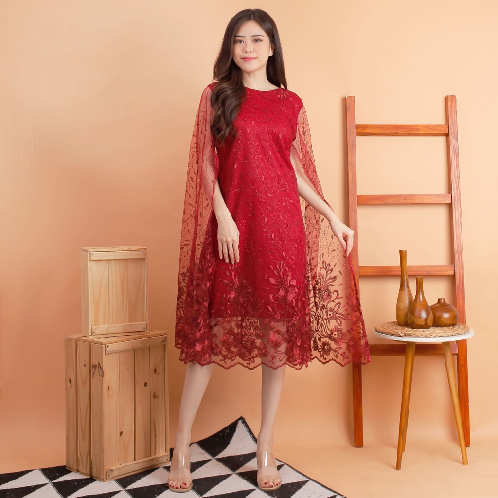 Kathryn collection # 4397, Dres tile bordir gliter mutiara dalaman furing