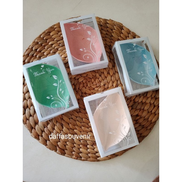 Souvenir mangkok daun lokal kemas mika