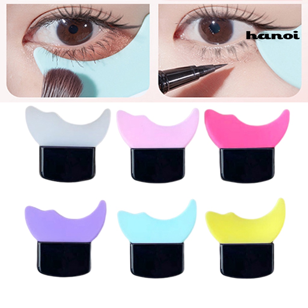 Stensil Eyeliner Bentuk Bulan Sabit Bahan ABS Warna Solid Anti Retak Tahan Lama Reusable Untuk Alat Makeup